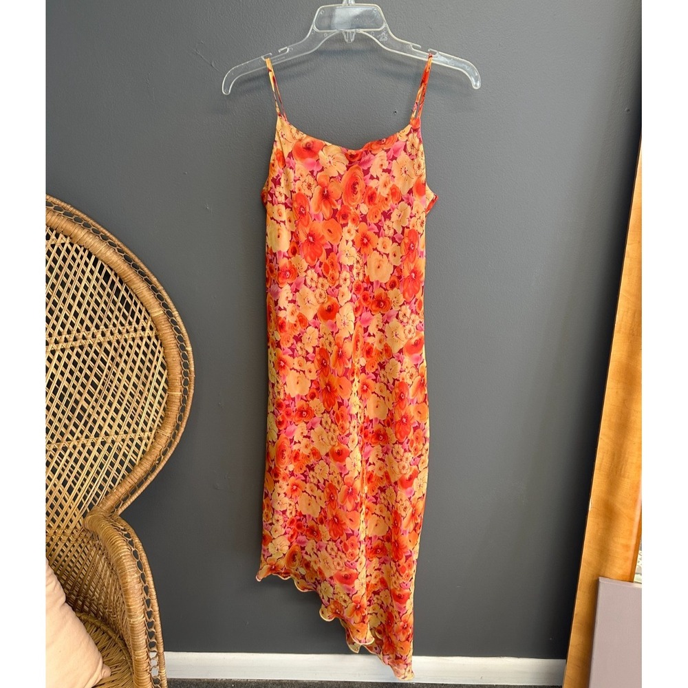 Vintage California Concepts Womens Sz 12 Dress Bright Floral 90s RomCom Kitschy